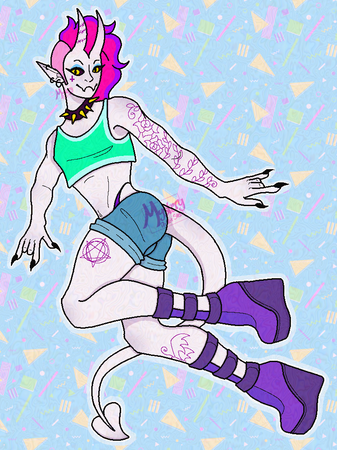 Full body, Simple shading, 1-2 color background