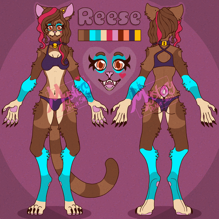 Front + back ref sheet, Flat color, 1-2 color background