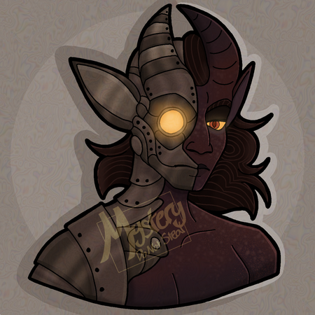 Bust shot, Full shading, 1-2 color background